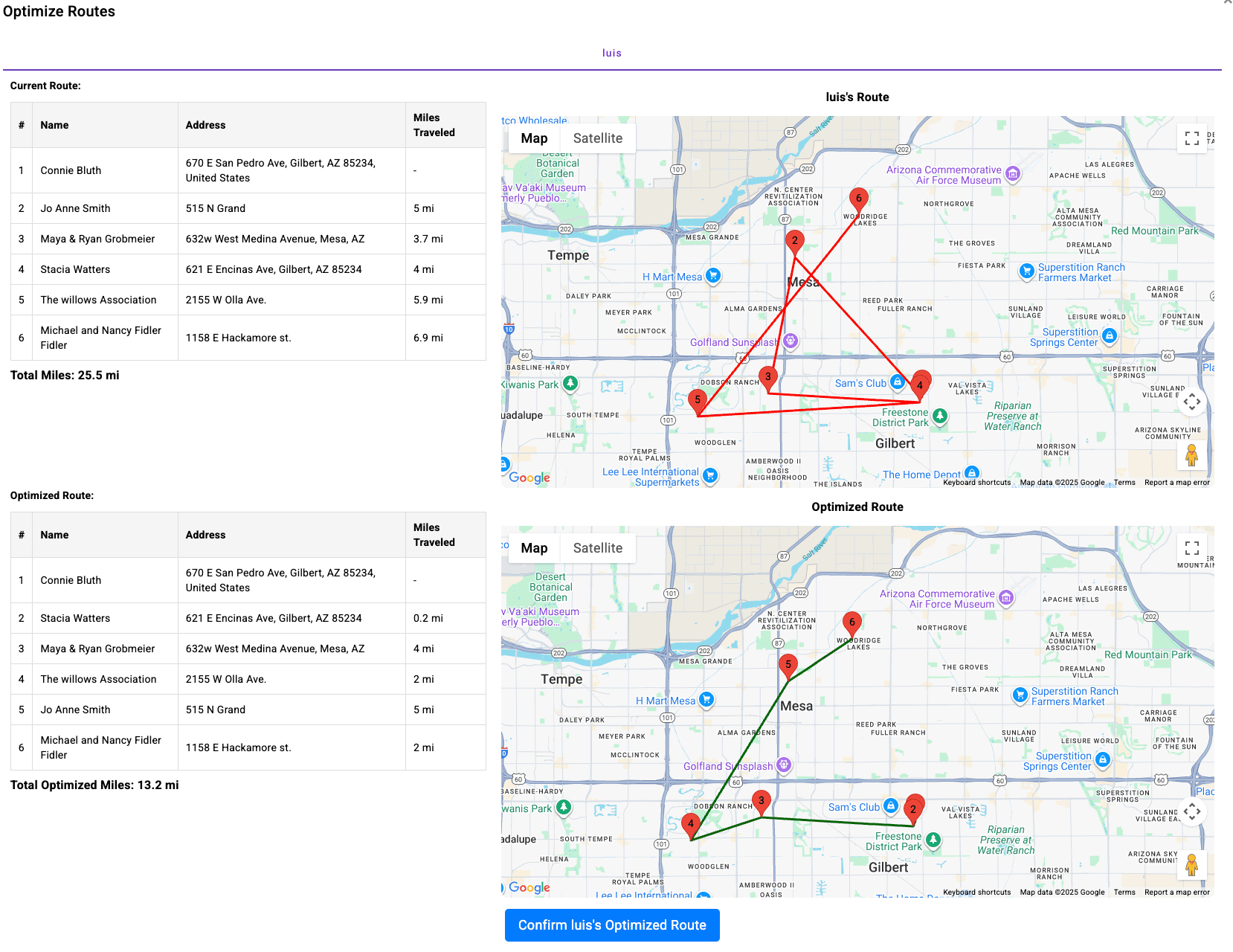 Landscaping business software with route optimization